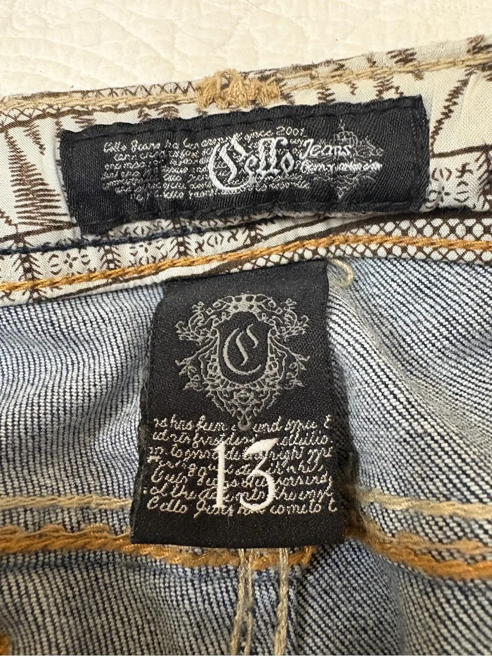 NWT Cello Jeans Size 13 Bootcut Dark Wash Embellished Studded Y2K Western Denim
